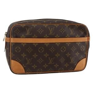 LOUIS VUITTON Monogram Compiegne 28 Clutch Bag M51845 LV Auth 82756